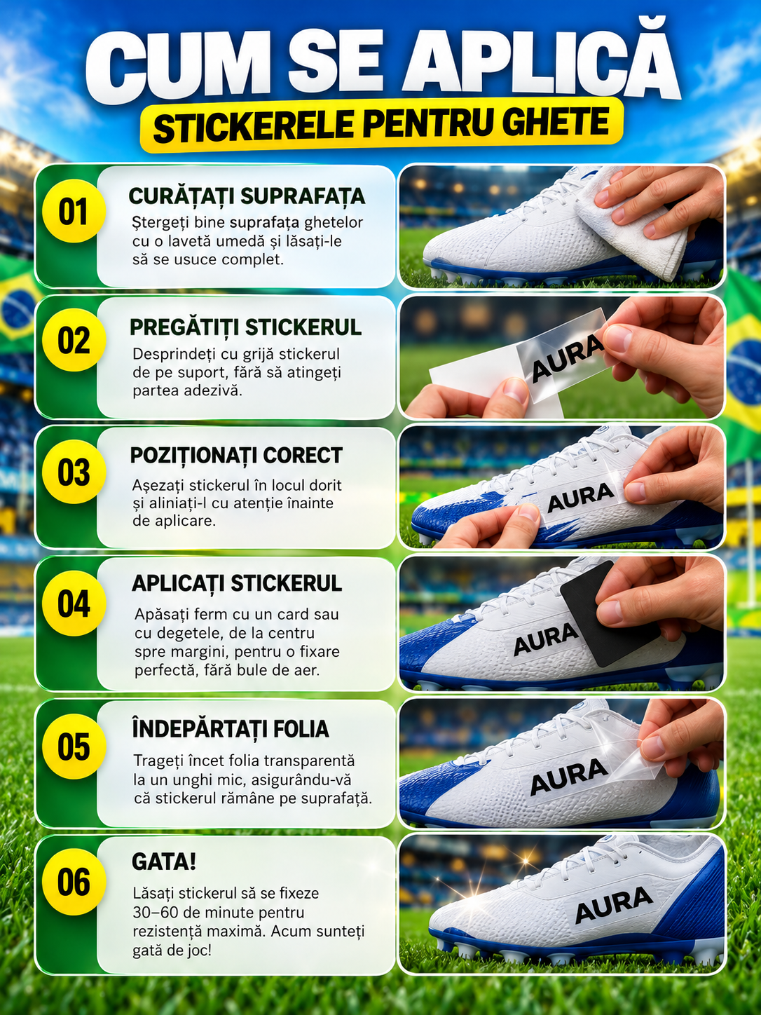 Stickere pentru Ghete – Pachet Brazilia l AURA